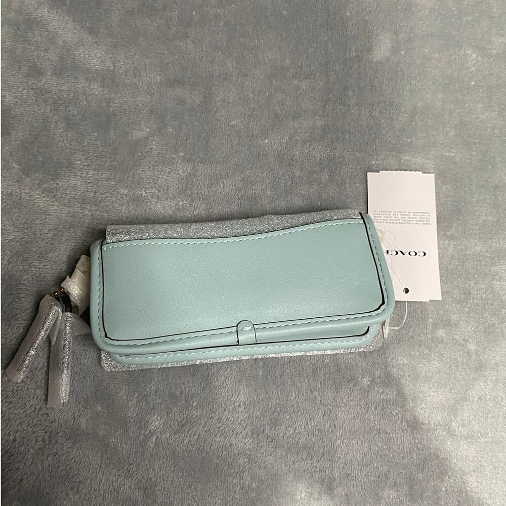 Coach Dinky Bag 14 Light Blue Leather Gold Crossbody Preppy Chic Luxury NWT - Picture 2 of 10
